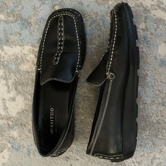 Wanted Porshe Leather Slip On Loafers Shoes 8M Black - Picture 10 of 15